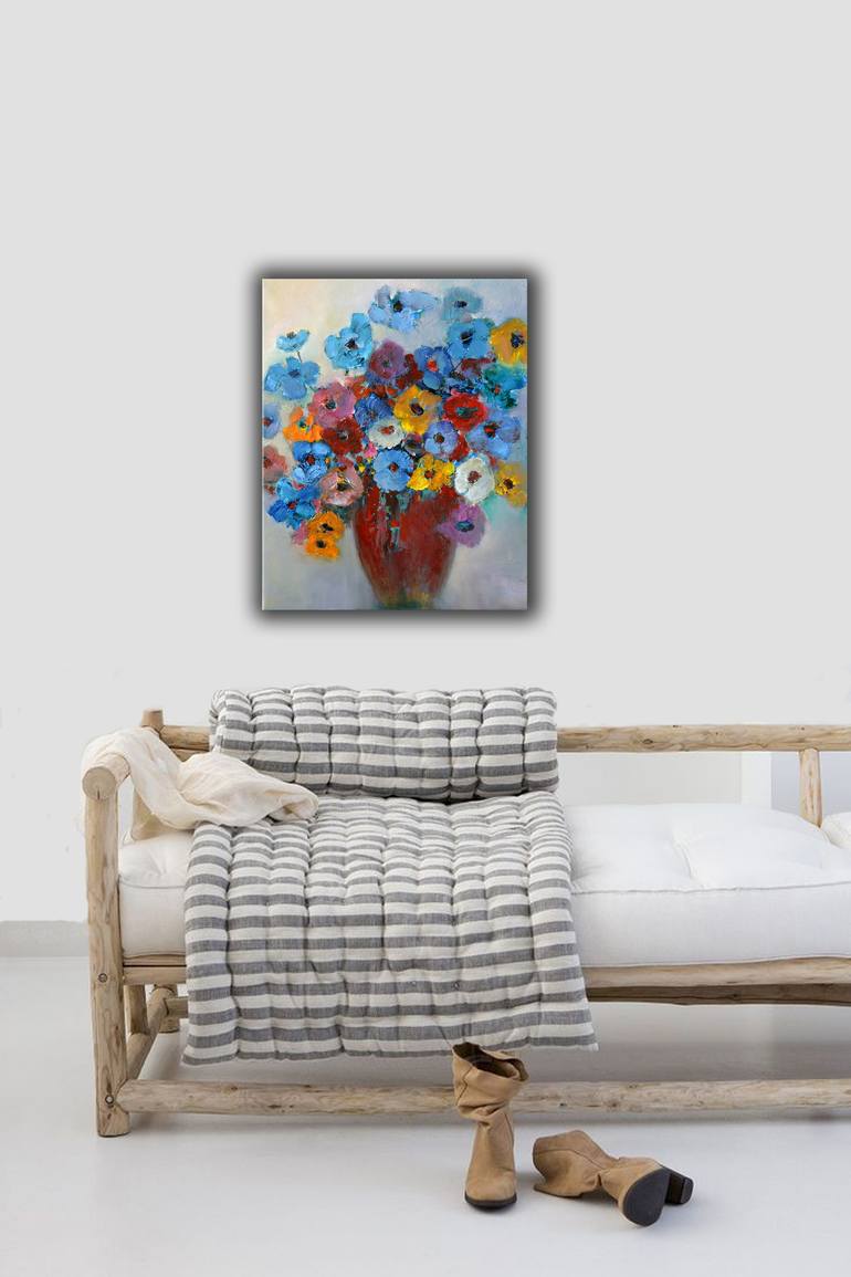 Original Impressionism Floral Painting by Lannie Bee