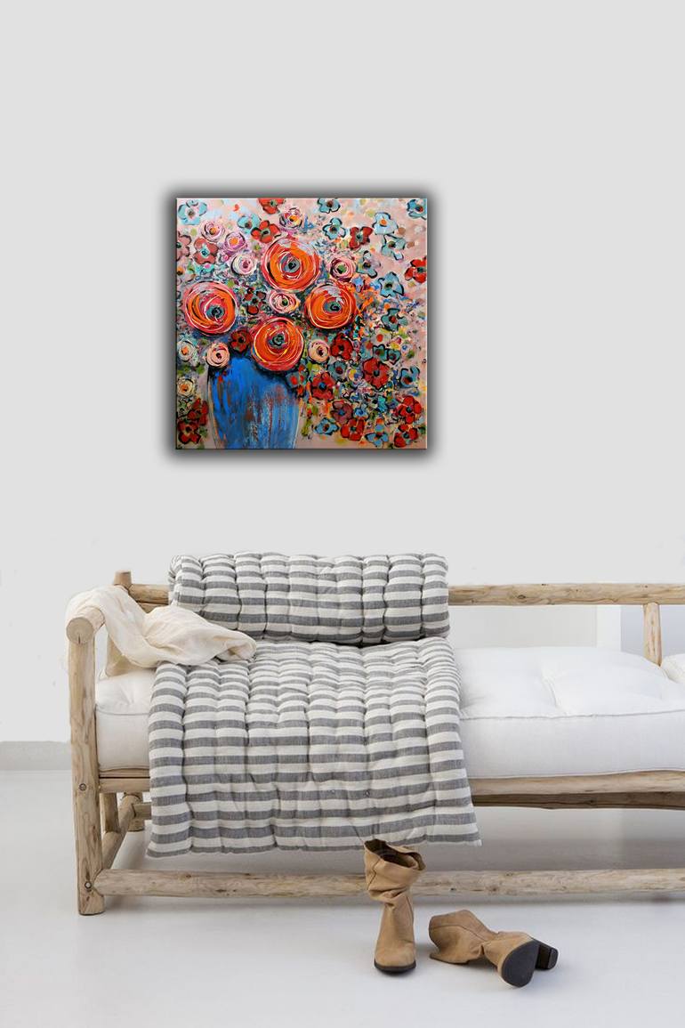 Original Abstract Floral Painting by Lannie Bee