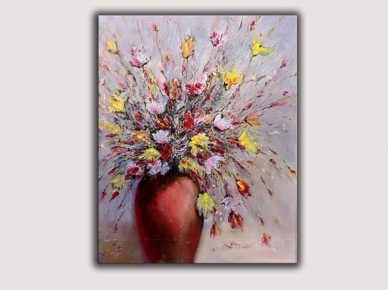 Original Impressionism Floral Painting by Lannie Bee