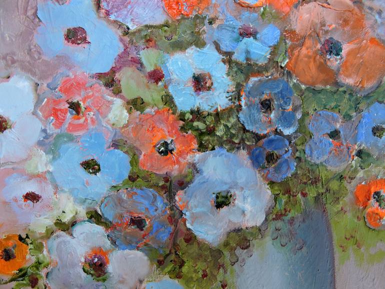 Original Impressionism Floral Painting by Lannie Bee