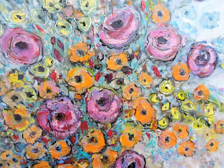 Original Impressionism Floral Painting by Lannie Bee