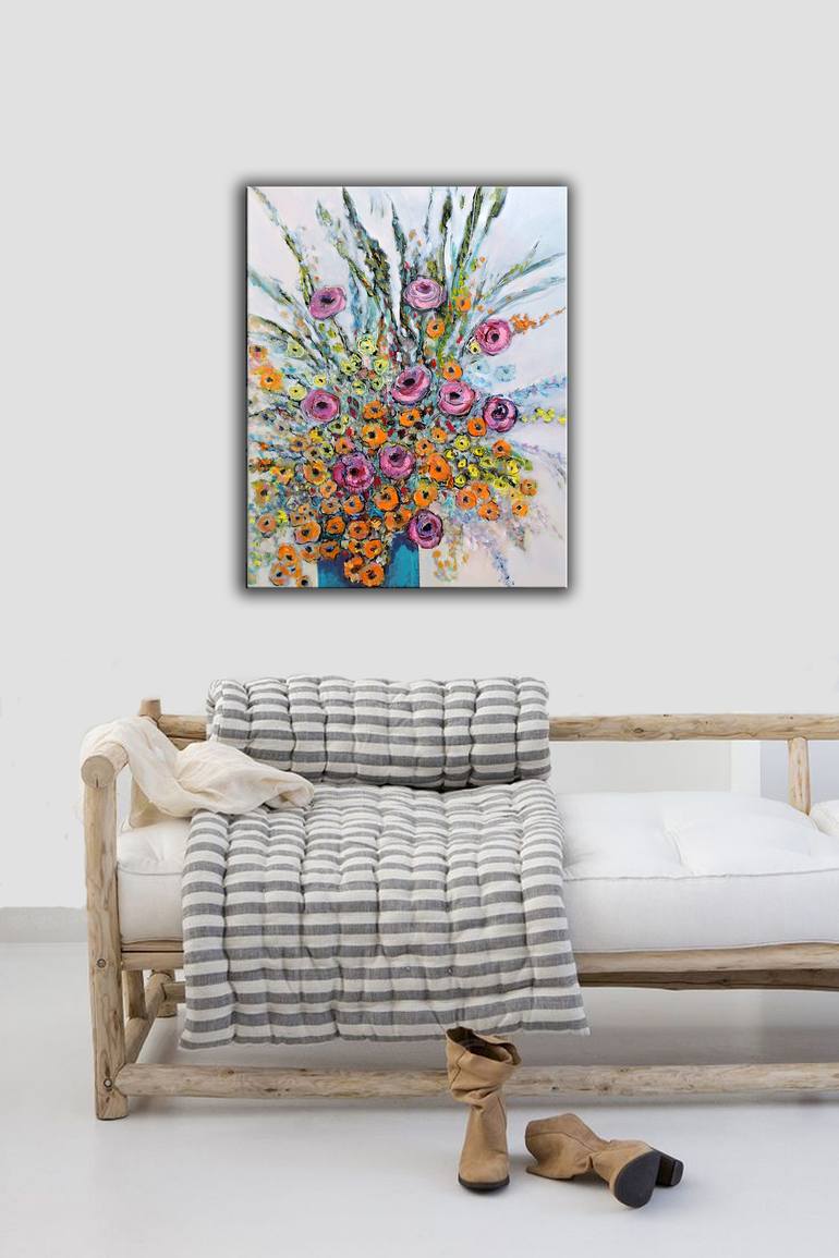 Original Impressionism Floral Painting by Lannie Bee