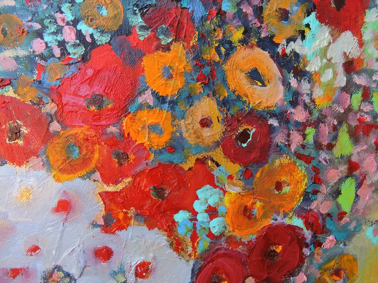 Original Impressionism Floral Painting by Lannie Bee