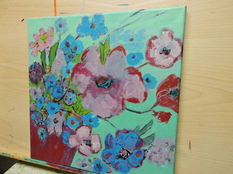 Original Impressionism Floral Painting by Lannie Bee