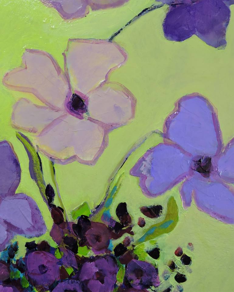 Original Impressionism Floral Painting by Lannie Bee