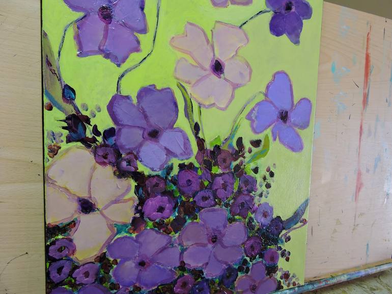 Original Impressionism Floral Painting by Lannie Bee