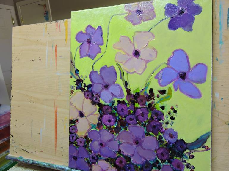 Original Impressionism Floral Painting by Lannie Bee