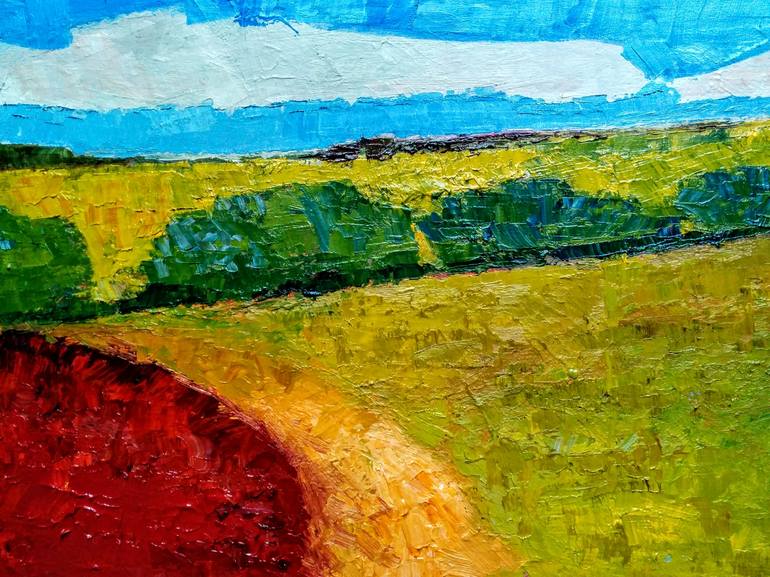 Original Abstract Expressionism Landscape Painting by Padmaja Madhu