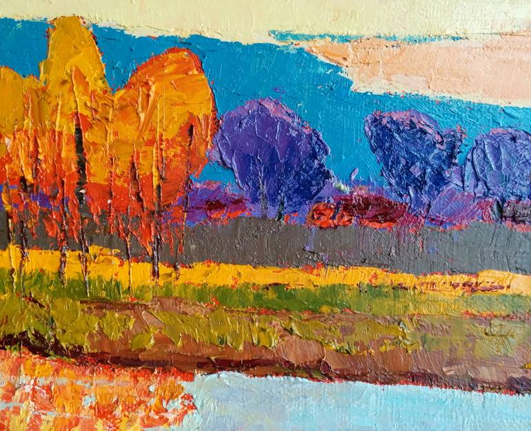 Original Abstract Expressionism Landscape Painting by Padmaja Madhu