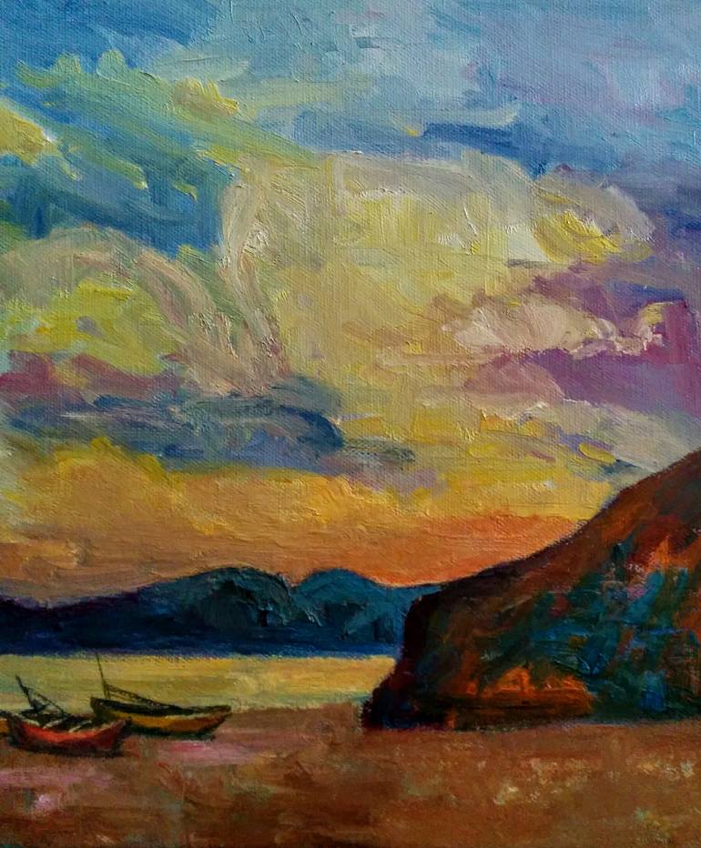 Original Expressionism Landscape Painting by Padmaja Madhu