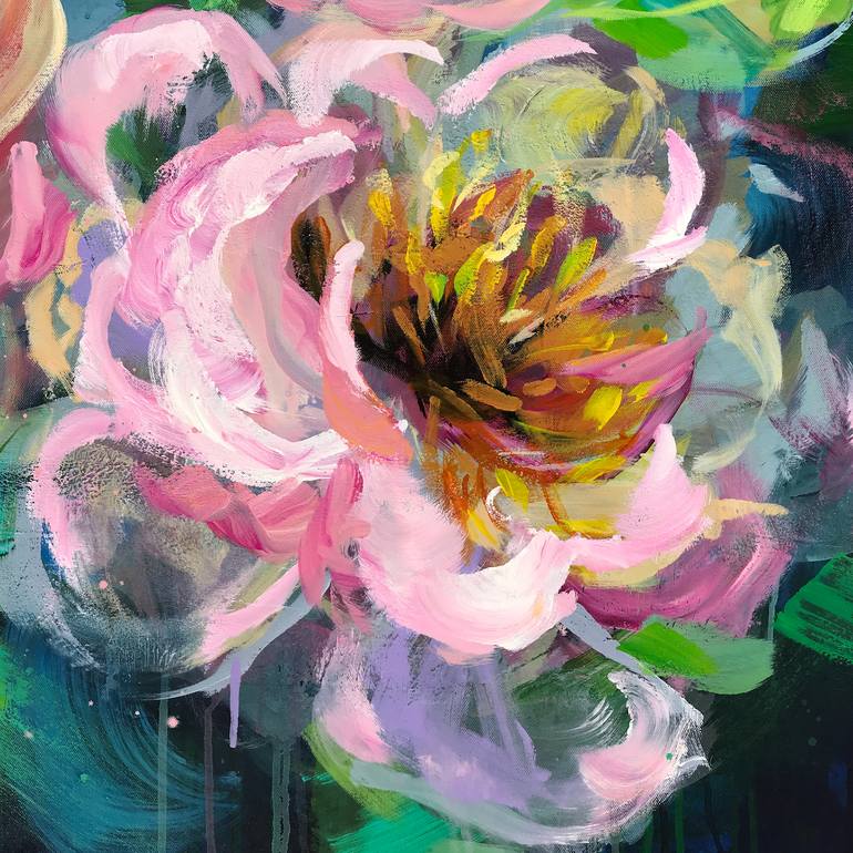 Original Abstract Floral Painting by Lily Nova