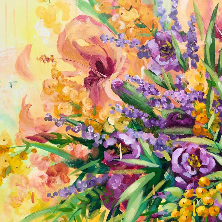 Original Expressionism Floral Painting by Lily Nova