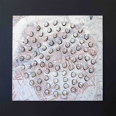 Original Abstract Cities Mixed Media by Andrew Wenrick
