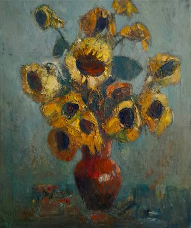 Mateos Sargsyan/Sunflowers 50x60cm, oil painting, palette knife thumb
