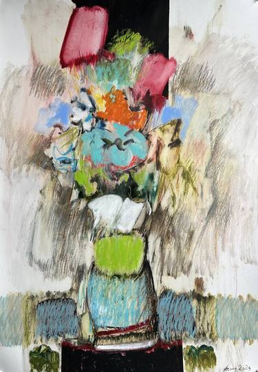 Aram Yengibaryan/Still life with flowers mixed media on paper thumb