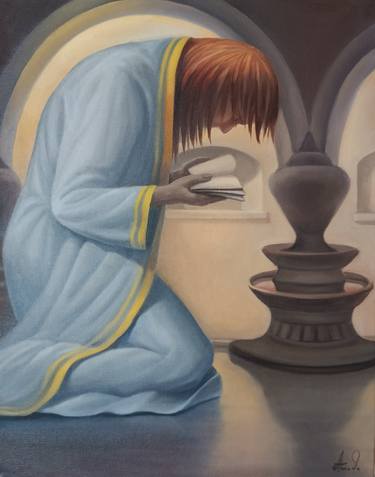 Artush Voskanyan/Praying for her 30x40cm, oil painting thumb