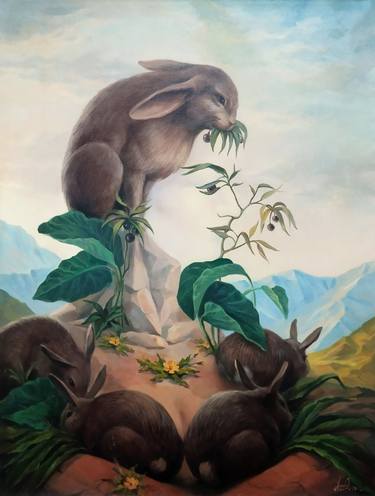 Artush Voskanyan/Bunny girl 60x80cm, oil painting thumb
