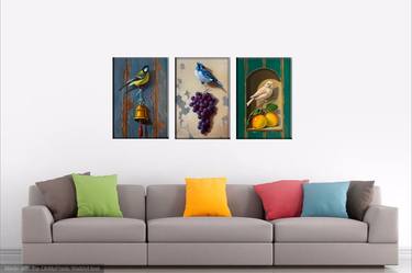 Ara gasparyan/Still life with bird and apple (24x35cm, triptych) thumb