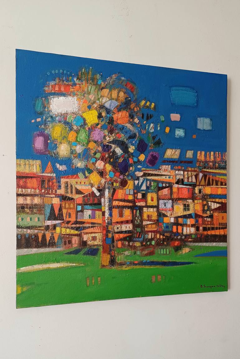 Original Abstract Cities Painting by Narinart Armgallery