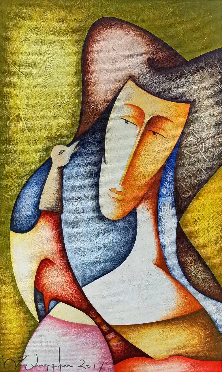 Sargis Zaqaryan/Thoughts (30x50cm, acrylic/canvas, ready to hang) Painting  by Narinart Armgallery