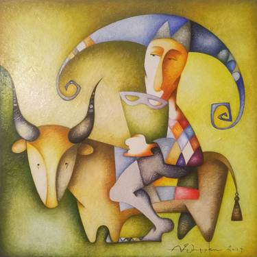 Sargis Zaqaryan/The kind bull (60x60cm, acrylic/ canvas) thumb
