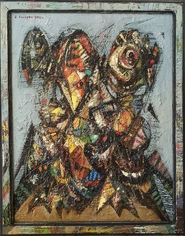 Aram Sevoyan/Abstract birds (40x50cm oil/canvas, framed) thumb