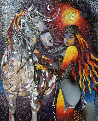 Ruzanna Melqumyan/The rider (60x70cm, oil painting, modern art ) thumb