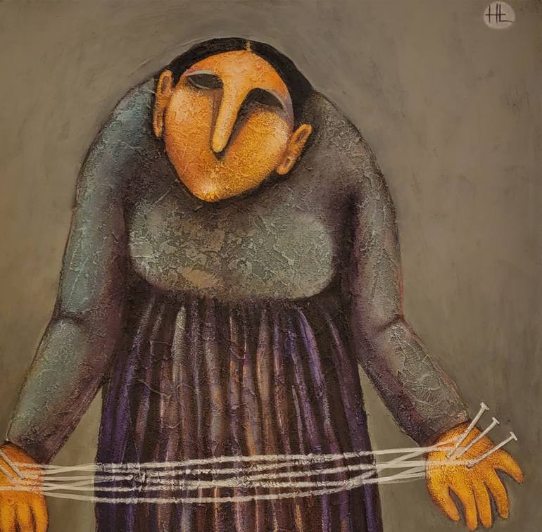 Original Expressionism People Painting by Narinart Armgallery