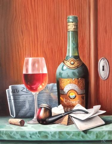 Artush Voskanyan/Still life with Armenian cognac and pipe thumb