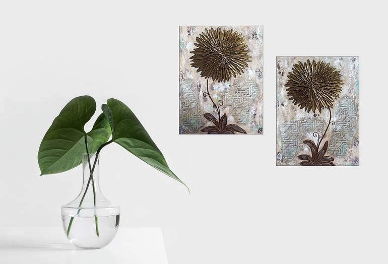 Original Art Deco Floral Paintings by Narinart Armgallery