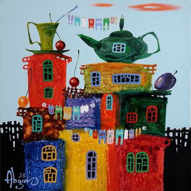 Original Abstract Architecture Paintings by Narinart Armgallery