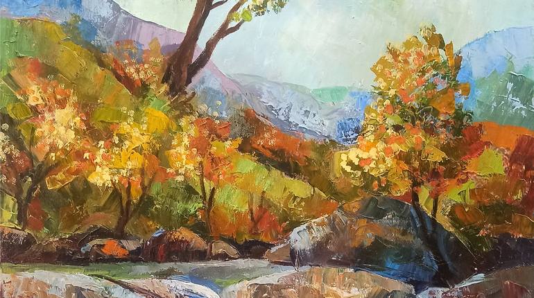 Original Impressionism Landscape Painting by Narinart Armgallery