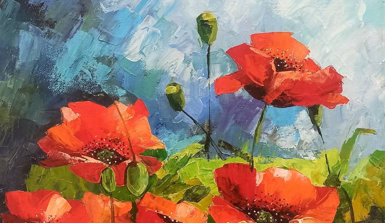 Original Abstract Floral Painting by Narinart Armgallery