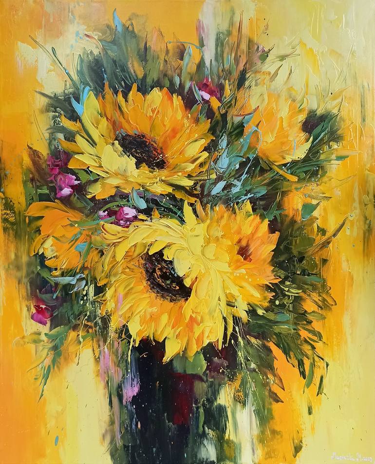 Marietta Martirosyan/Sunflowers Painting by Narinart Armgallery ...