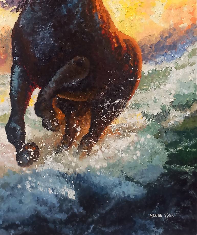 Original Impressionism Animal Painting by Narinart Armgallery