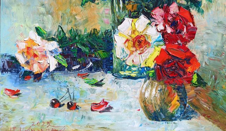 Original Impressionism Floral Painting by Narinart Armgallery