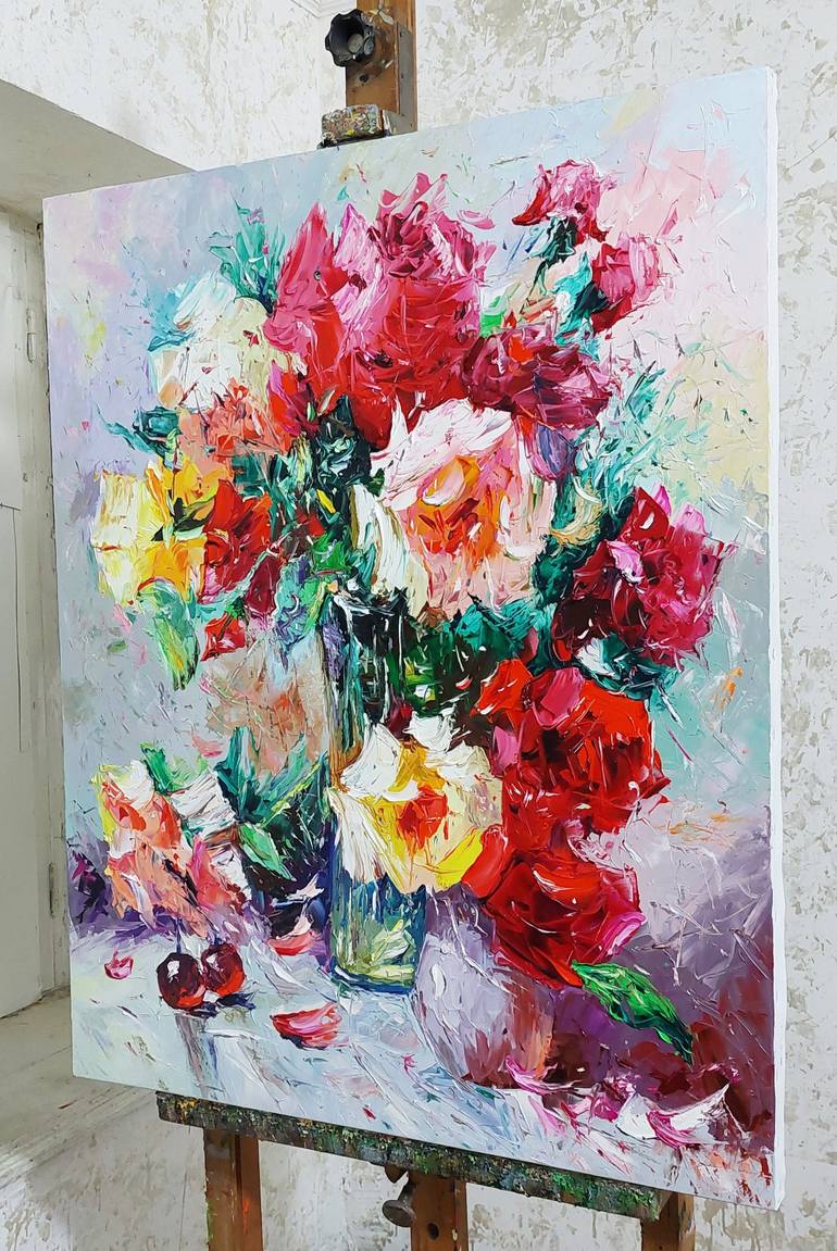 Original Impressionism Floral Painting by Narinart Armgallery