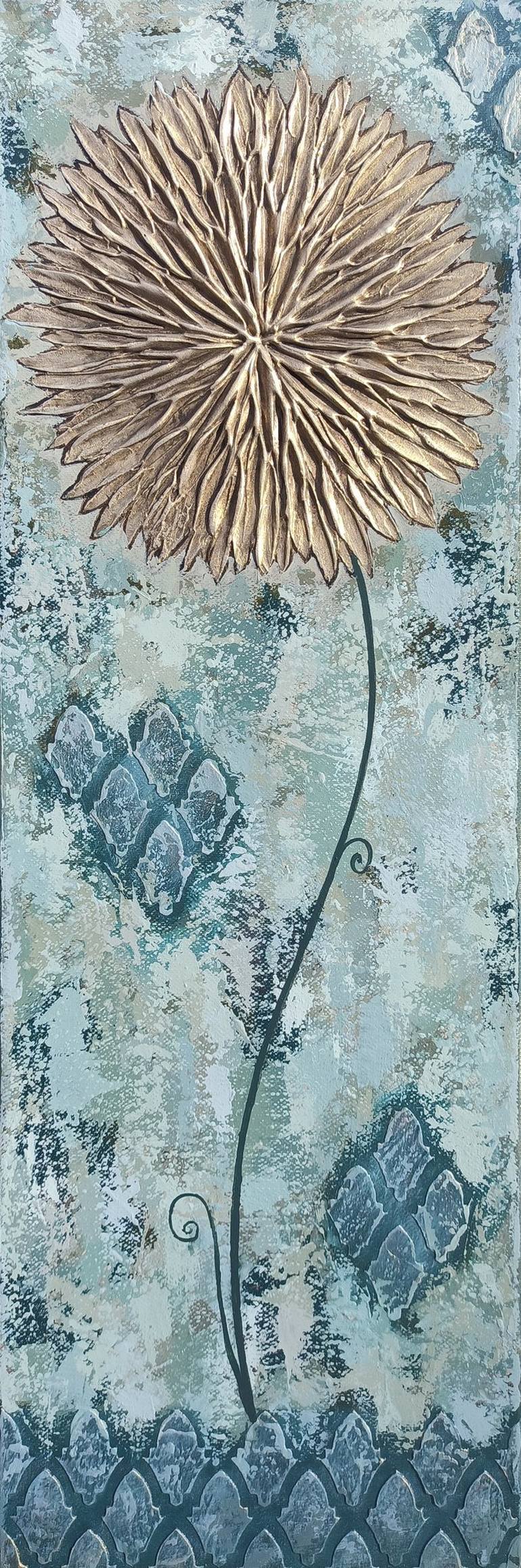 Original Art Deco Floral Painting by Narinart Armgallery