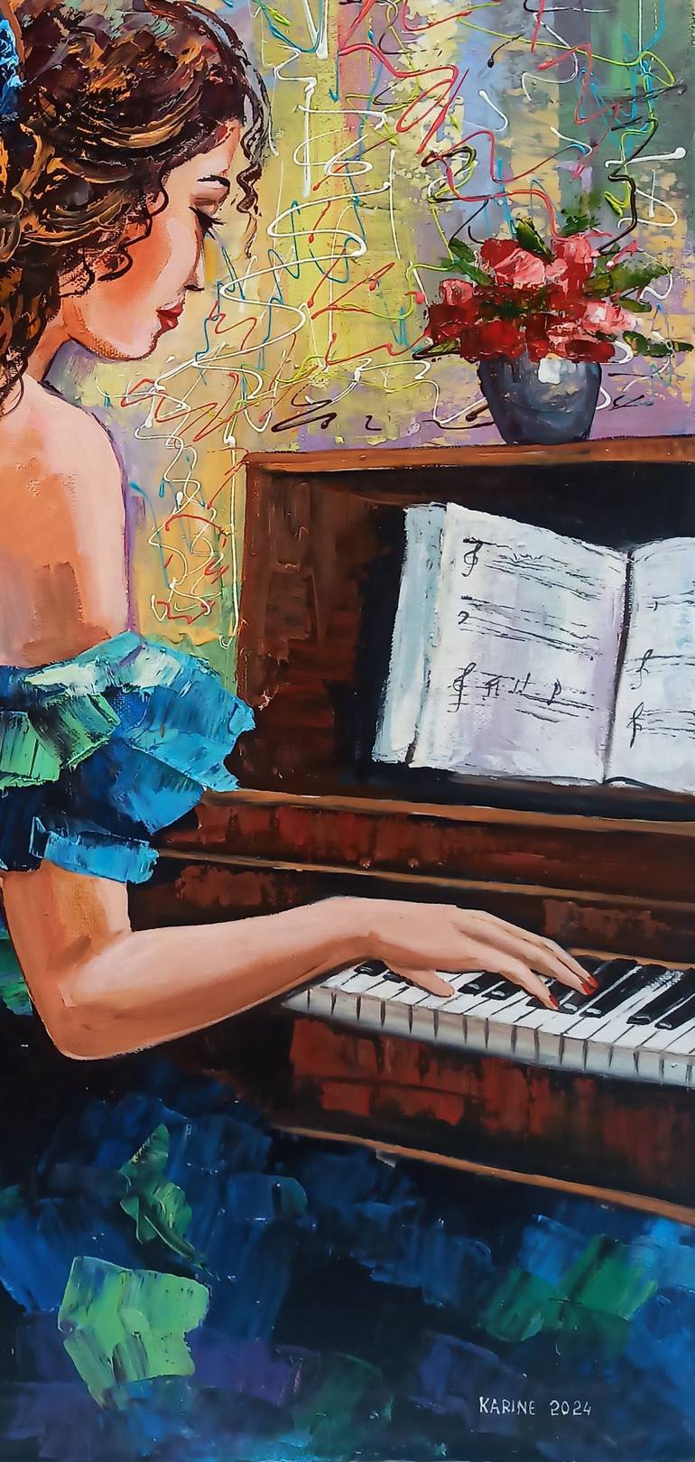 Original Impressionism Music Painting by Narinart Armgallery