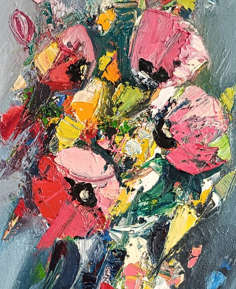 Original Abstract Floral Painting by Narinart Armgallery