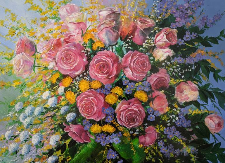 Original Realism Floral Painting by Narinart Armgallery