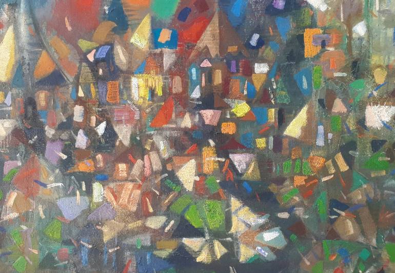 Original Abstract Cities Painting by Narinart Armgallery