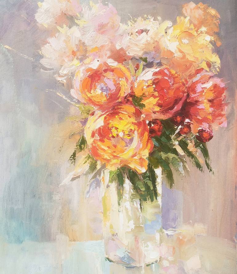 Original Impressionism Floral Painting by Narinart Armgallery