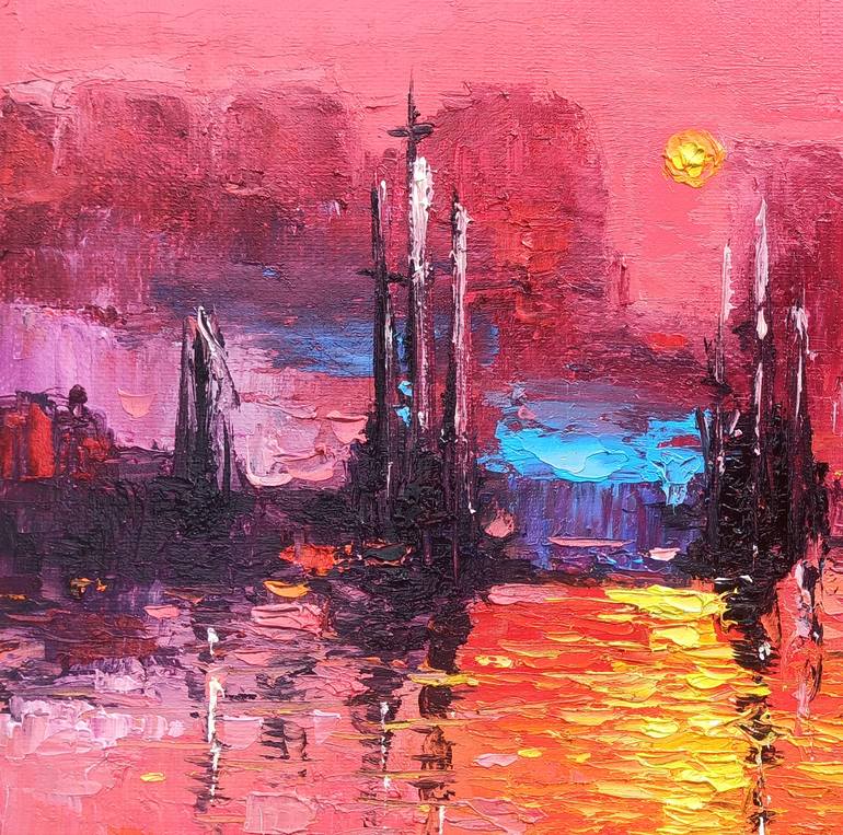 Original Impressionism Seascape Painting by Narinart Armgallery
