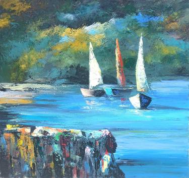 Original Impressionism Boat Paintings by Narinart Armgallery