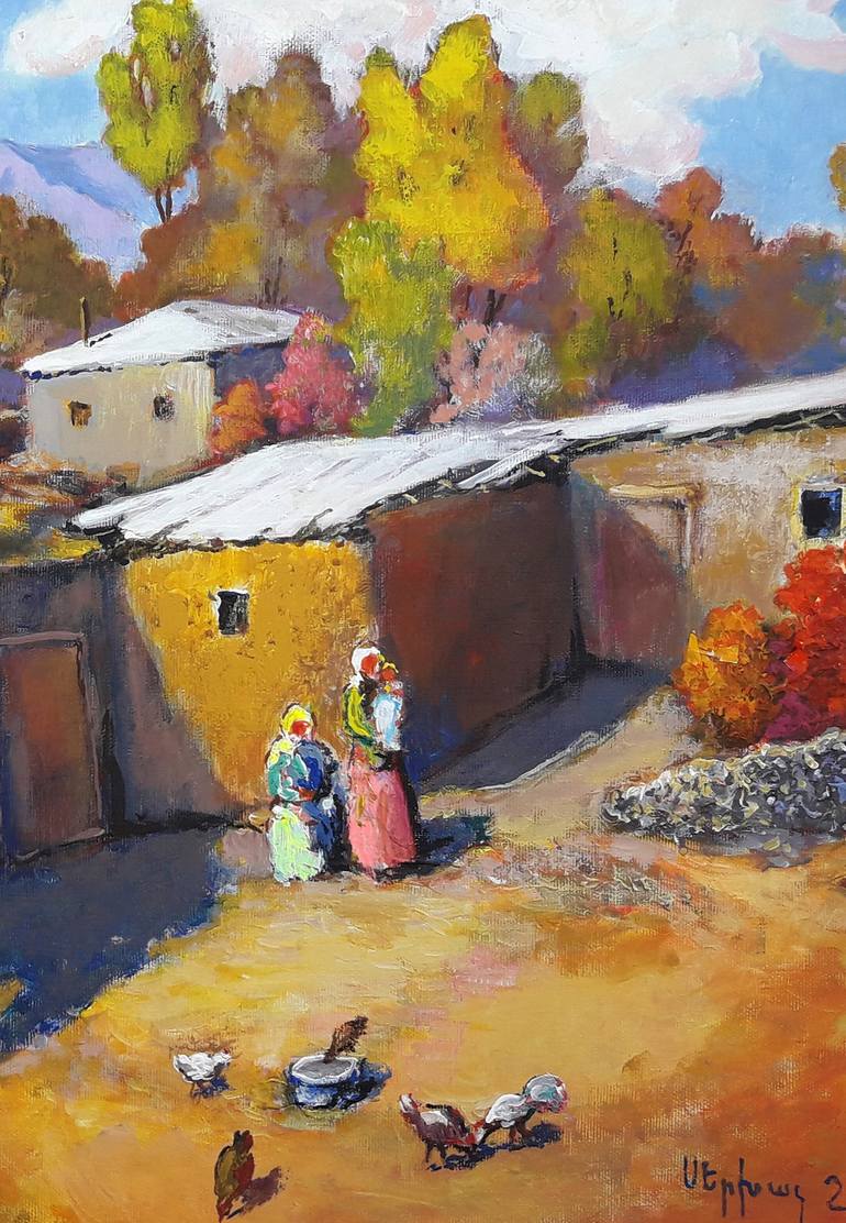 Original Impressionism Rural Life Painting by Narinart Armgallery