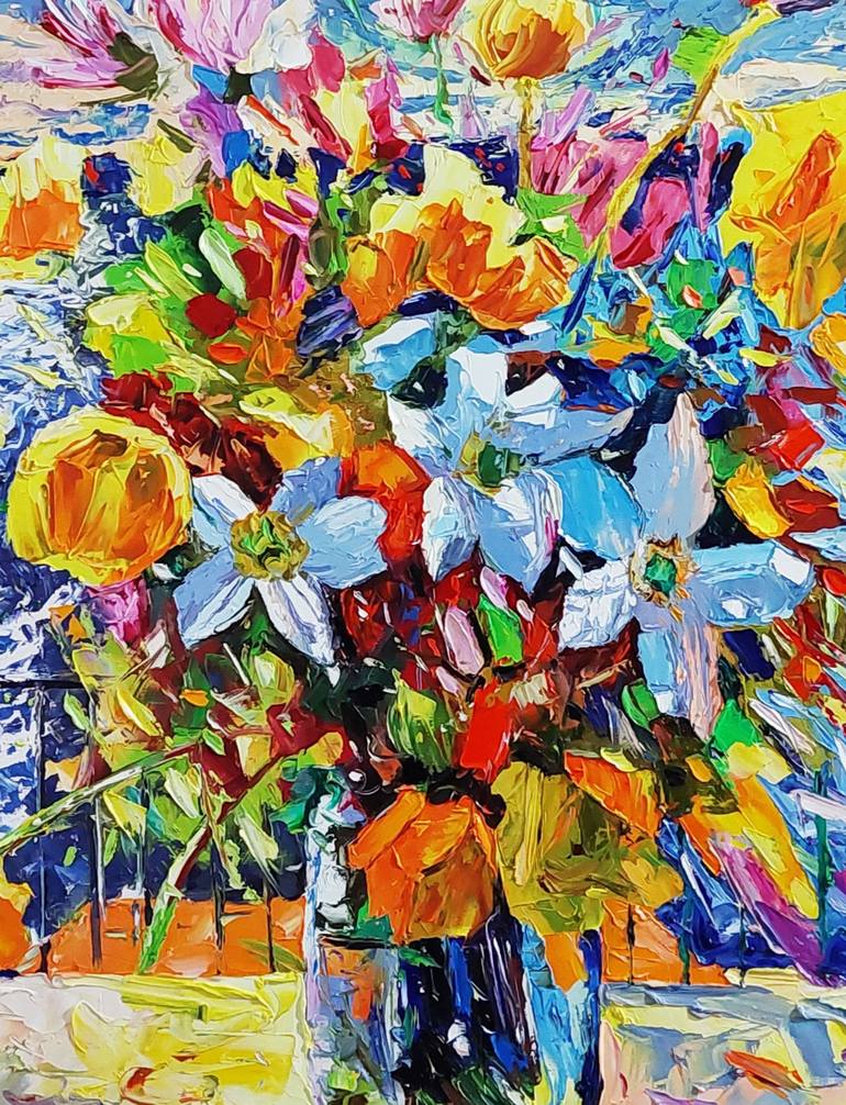 Original Impressionism Floral Painting by Narinart Armgallery