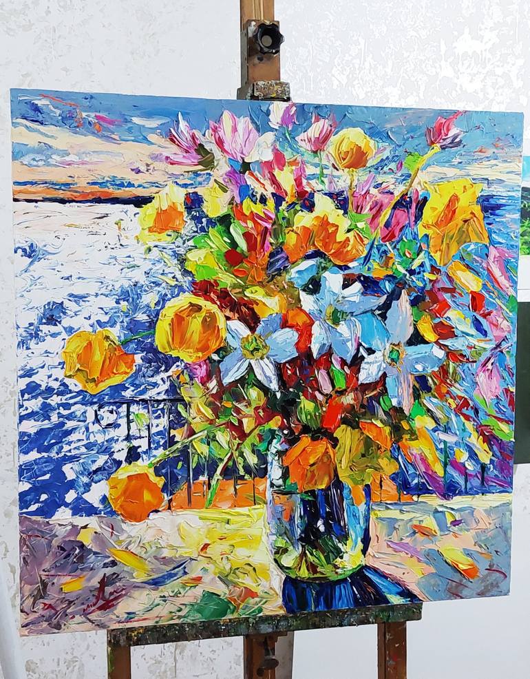 Original Impressionism Floral Painting by Narinart Armgallery