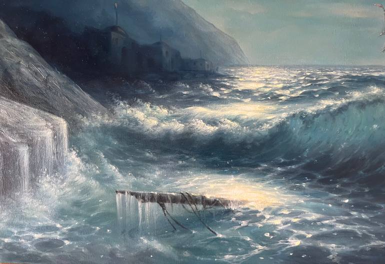 Original Impressionism Seascape Painting by Narinart Armgallery