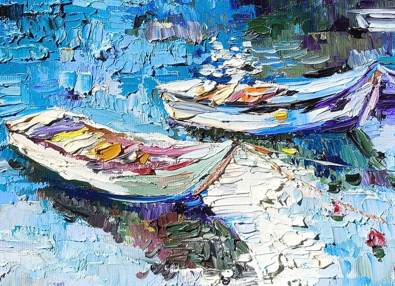 Original Impressionism Boat Painting by Narinart Armgallery